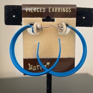 Blue Hoop Earrings by Karen - Lightweight Fashion Hoops